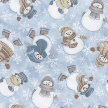 Snow Much Fun Flannel F26987-42 Blue Snowmen By Deborah Edwards for Northcott Fabrics