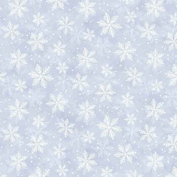 Snow Much Fun Flannel F26988-42 Light Blue Snowflakes By Deborah Edwards for Northcott Fabrics