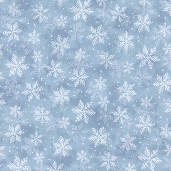Snow Much Fun Flannel F26988-44 Blue Snowflakes By Deborah Edwards for Northcott Fabrics