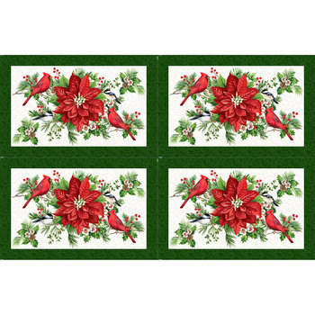 Yuletide Traditions DP26114-10 Placemats Panel by Deborah Edwards for Northcott Fabrics