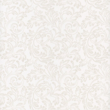 Yuletide Traditions DP26112-10 White Scrolls by Deborah Edwards for Northcott Fabrics