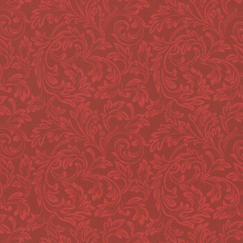 Yuletide Traditions DP26112-24 Red Scrolls by Deborah Edwards for Northcott Fabrics