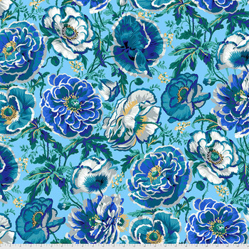 Kaffe Fassett Collective Classics Plus PWPJ109.BLUE Dorothy - Blue from FreeSpirit Fabrics