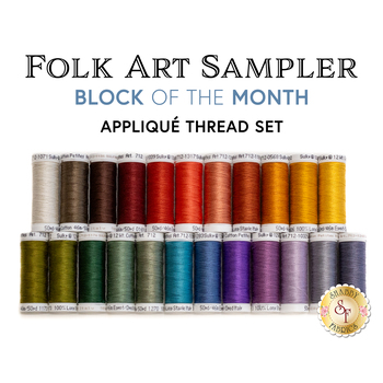 Folk Art Sampler BOM - 23pc Applique Thread Set