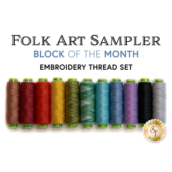  Folk Art Sampler BOM - 11pc Embroidery Thread Set