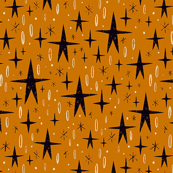 Nevermore A-1077-O Tall Stars Orange from Andover Fabrics