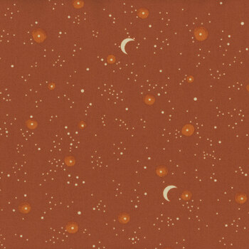 Nevermore A-1078-O Galaxy With Moon Orange from Andover Fabrics