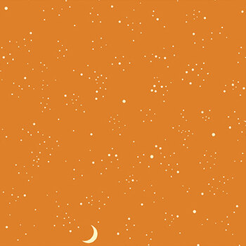 Nevermore A-1078-O Galaxy With Moon Orange from Andover Fabrics