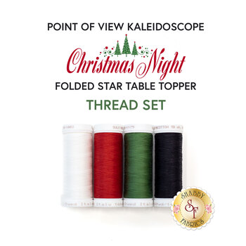  Point of View Kaleidoscope Folded Star Table Topper Kit - Christmas Night - 4pc Thread Set