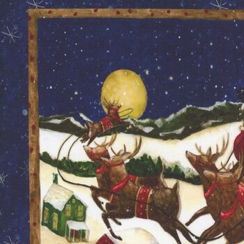 Gingerbread Christmas Y4117-93 Light Navy Panel by Dan DiPaolo for Clothworks