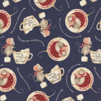 Gingerbread Christmas Y4119-53 Navy Blue by Dan DiPaolo for Clothworks