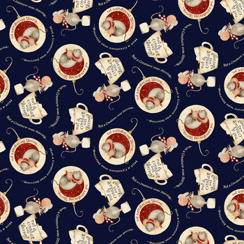 Gingerbread Christmas Y4119-53 Navy Blue by Dan DiPaolo for Clothworks