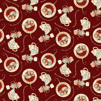 Gingerbread Christmas Y4119-83 Dark Red by Dan DiPaolo for Clothworks