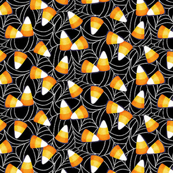 Boo Whoo (Glow) 1248G-93 Tossed Candy on Web by Gail Green for Henry Glass Fabrics