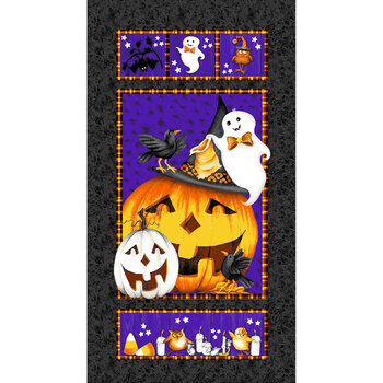 Boo Whoo (Glow) 1251PG-93 Multi Panel by Gail Green for Henry Glass Fabrics