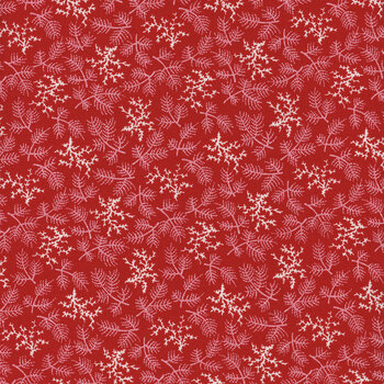 Winter in Snowtown 1224-88 Red Blowing Trees Texture by Stacy West for Henry Glass Fabrics