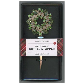Holiday Wreath Bottle Stopper - Green
