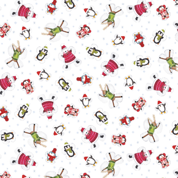 Winter Waddles WWAD5424-W Snow Angels by Sally Darby for P&B Textiles