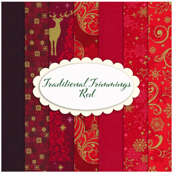 Traditional Trimmings  7 FQ Set - Red from Robert Kaufman Fabrics