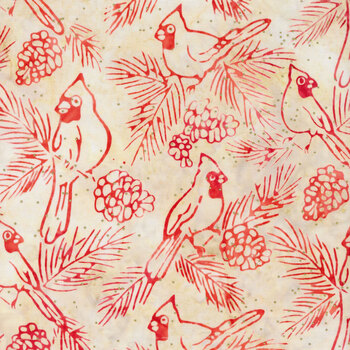 Joyful Holidays 22640-94 Cardinal by Artisan Batiks for Robert Kaufman Fabrics