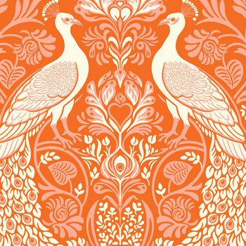 Wild Abandon 90892-56 Rogues & Scoundrels Tangerine by Heather Bailey for FIGO Fabrics
