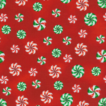 Sugar & Spice 14571-10 Peppermint Candies Red by Nicole Decamp for Benartex
