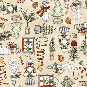 Homemade Holidays 10551-E Homemade Decorations Cream by Kris Lammers for Maywood Studio
