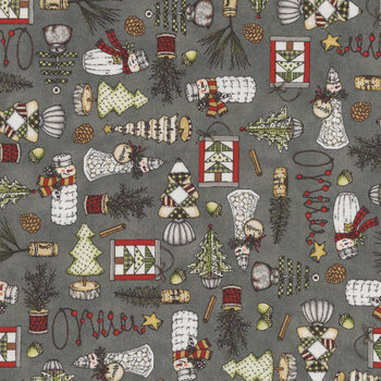 Homemade Holidays 10551-K Homemade Decorations Grey by Kris Lammers for Maywood Studio