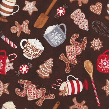 Baking Up Joy 27707-239 Chocolate by Danielle Leone for Wilmington Prints
