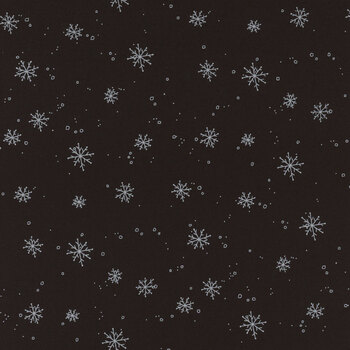 Our Gnome to Yours 56086-919 Snowflakes Black by Lorilynn Simms for Wilmington Prints