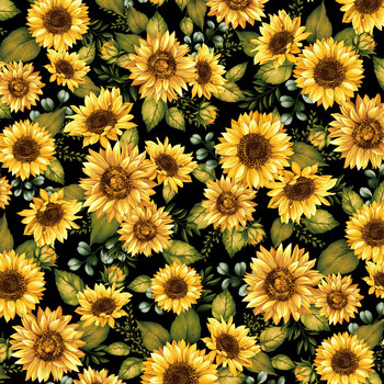 Seeds of Gratitude 7694-99 Large Sunflower by Art Loft  for Studio E Fabrics