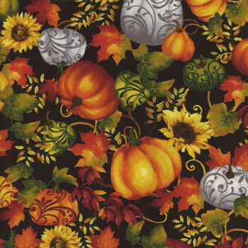 Seeds of Gratitude 7698-99 Pumpkins by Art Loft for Studio E Fabrics