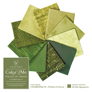 Color Me Bundles - Fields of Green 10 FQ Set by Windham Fabrics