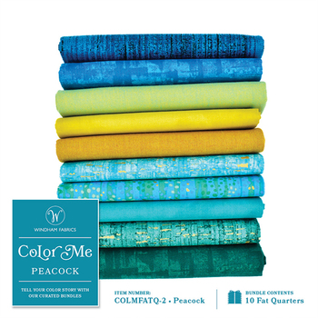 Color Me Bundles - Peacock 10 FQ Set by Windham Fabrics