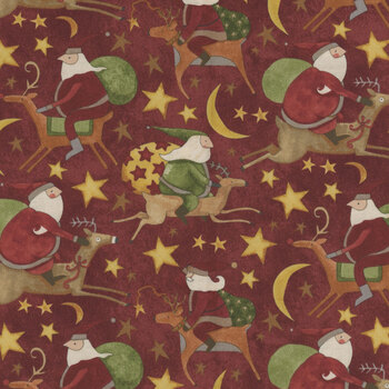 Up On The Housetop C14732-CRANBERRY by Teresa Kogut for Riley Blake Designs
