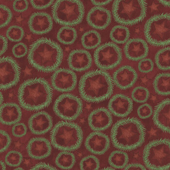 Up On The Housetop C14733-CRANBERRY by Teresa Kogut for Riley Blake Designs