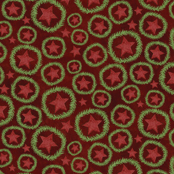 Up On The Housetop C14733-CRANBERRY by Teresa Kogurt for Riley Blake Designs