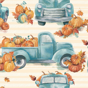 Pumpkin Please 3WI22209-CRM Pumpkin Pickup by Courtney Morgenstern for 3 Wishes Fabrics