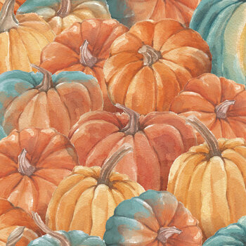 Pumpkin Please 3WI22210-ORG Gourd Gather by Courtney Morgenstern for 3 Wishes Fabrics