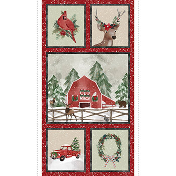 Christmas in the Country 22288 Panel by Elaine Kay for 3 Wishes Fabrics