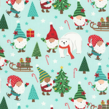 Be Merry 3WI22277-BLU Polar Friends by Lisa Perry for 3 Wishes Fabrics
