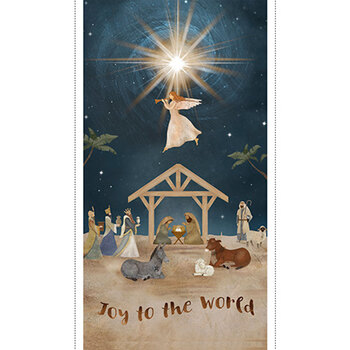 O' Holy Night 22354-PNL Joy to the World Panel by Beth Albert for 3 Wishes Fabrics
