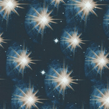 O' Holy Night 22351 Navy Northern Star by Beth Albert for 3 Wishes Fabrics