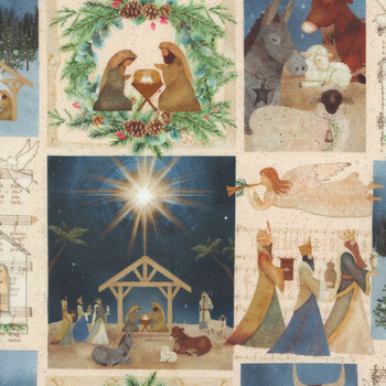 O' Holy Night 22352-MLT Multi Adore Him Patch by Beth Albert for 3 Wishes Fabrics