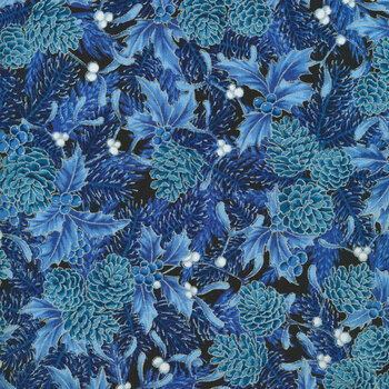 Holiday Flourish - Festive Finery 22289-4 Blue by Robert Kaufman Fabrics