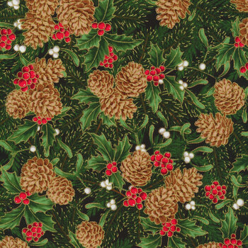 Holiday Flourish - Festive Finery 22289-44 Forest by Robert Kaufman Fabrics