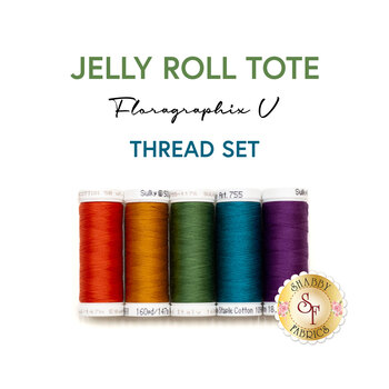  Jelly Roll Tote with Pockets - Floragraphix V - 5pc Thread Set