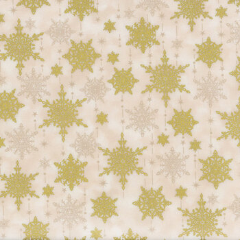 Stof Christmas - Star-Glitter 4591-009 Cream/Gold Snowflakes by Stof Fabrics