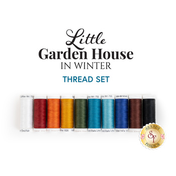  Little Garden House in Winter - 10pc Appliqué Thread Set 