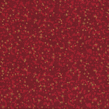 Stof Christmas - We Love Christmas 4591-403 Red/Gold Sprinkle by Stof Fabrics
